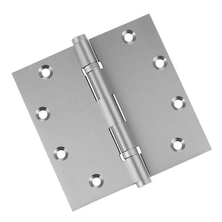 Embassy 5 x 5 Solid Brass Ball Bearing Hinge, Satin Nickel Finish with Flat Tips 5050BBUS15F-1